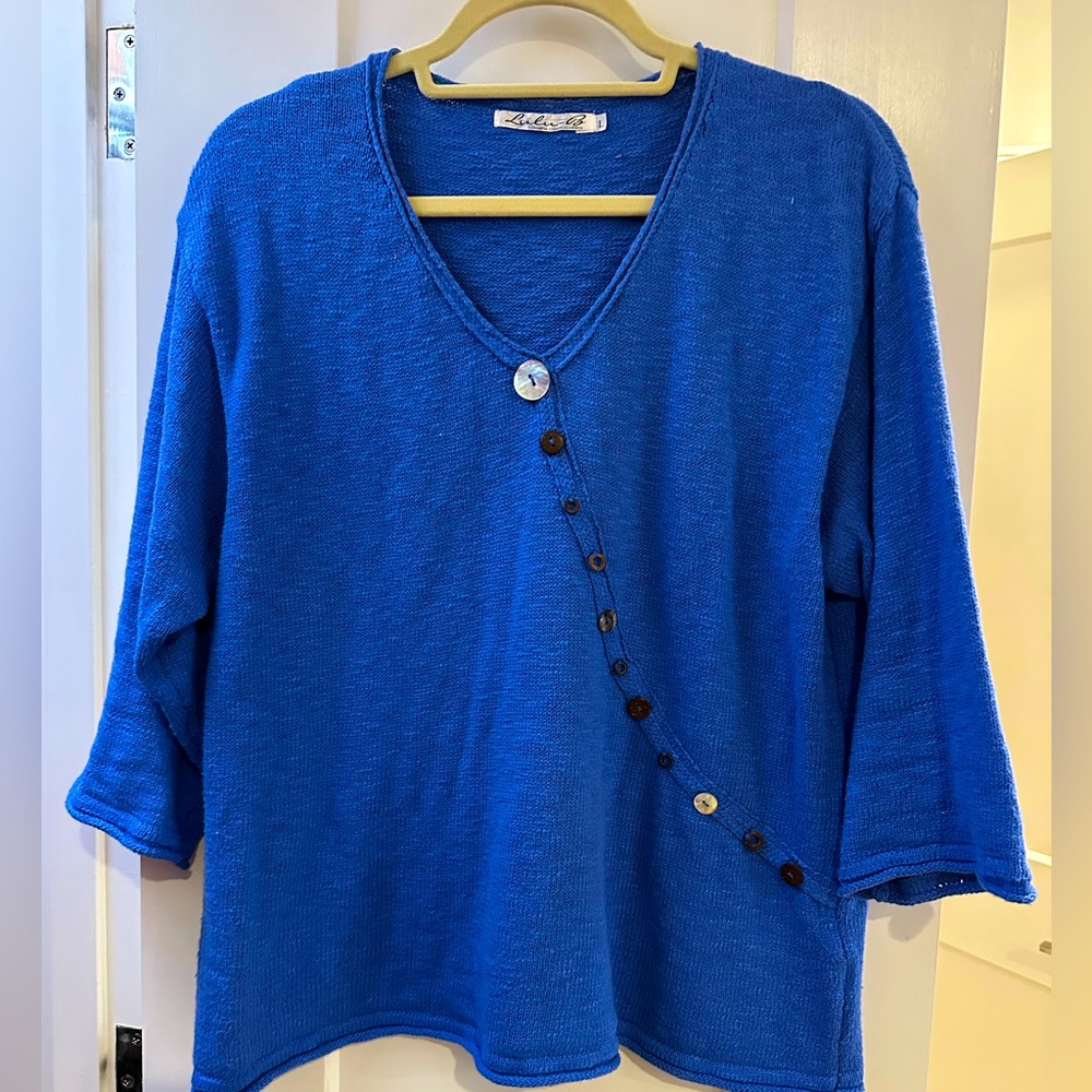Gorgeous Lulu-B Diagonal Button Sweater